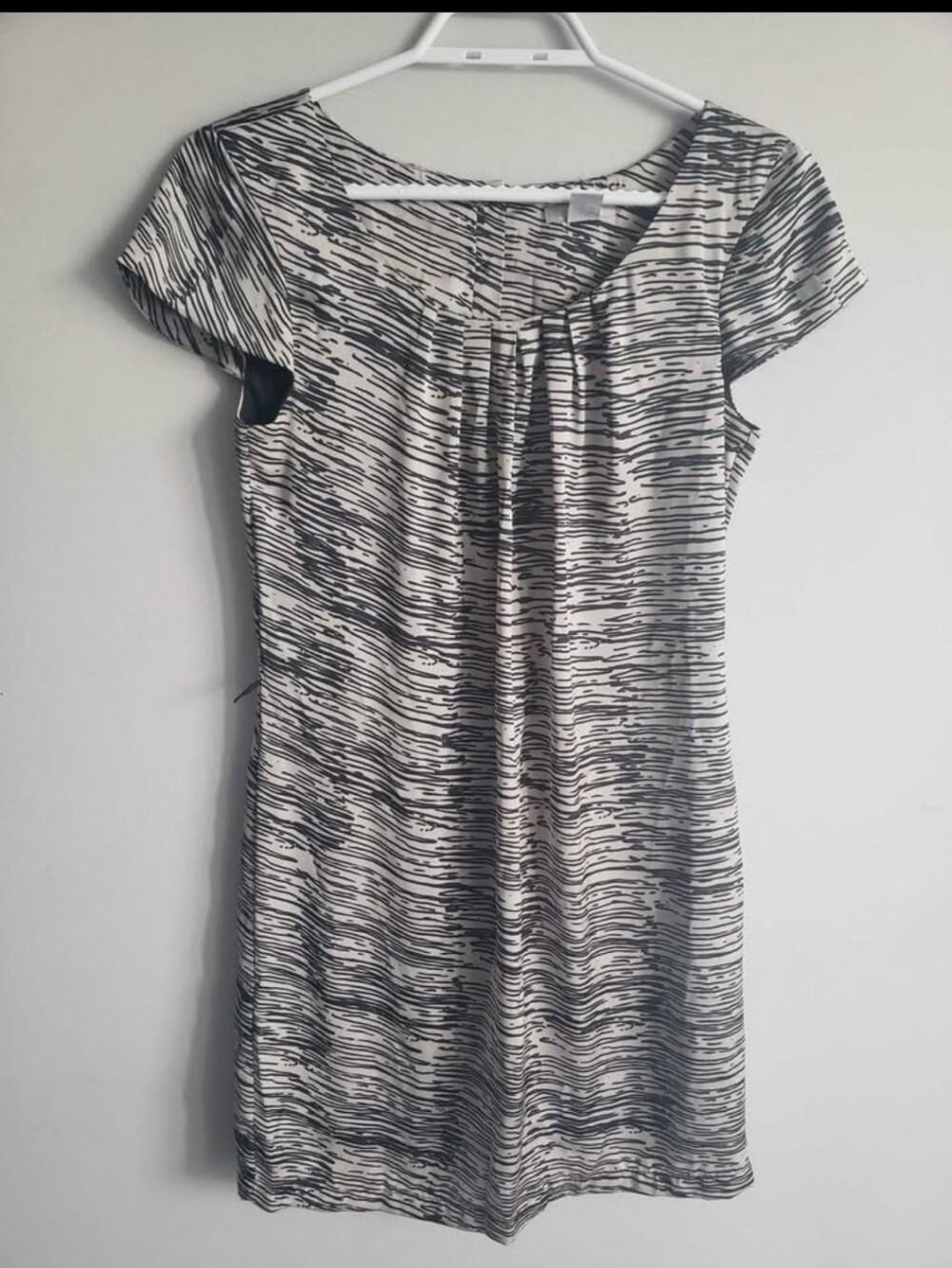 H&M Black and White Striped Mini Dress Zebra